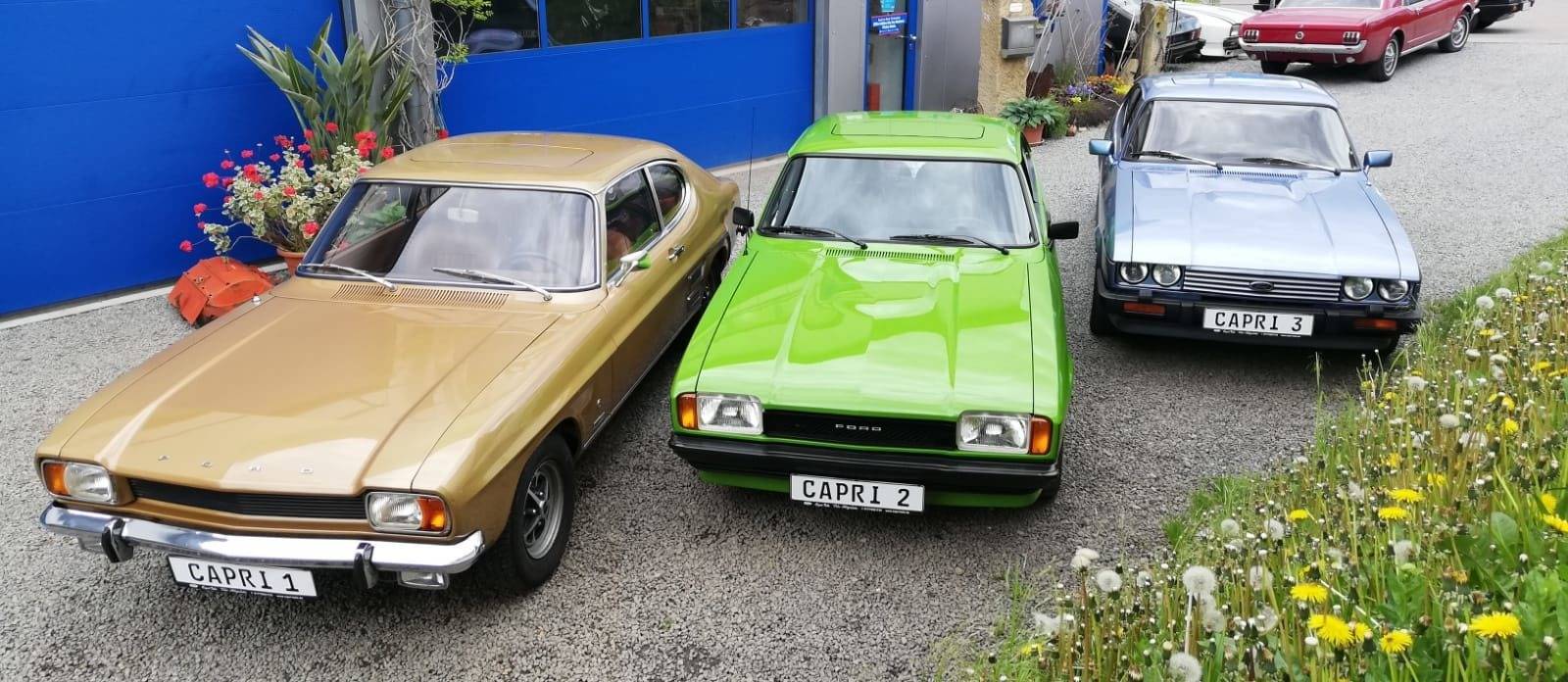 Alle drei Ford Capri Versionen